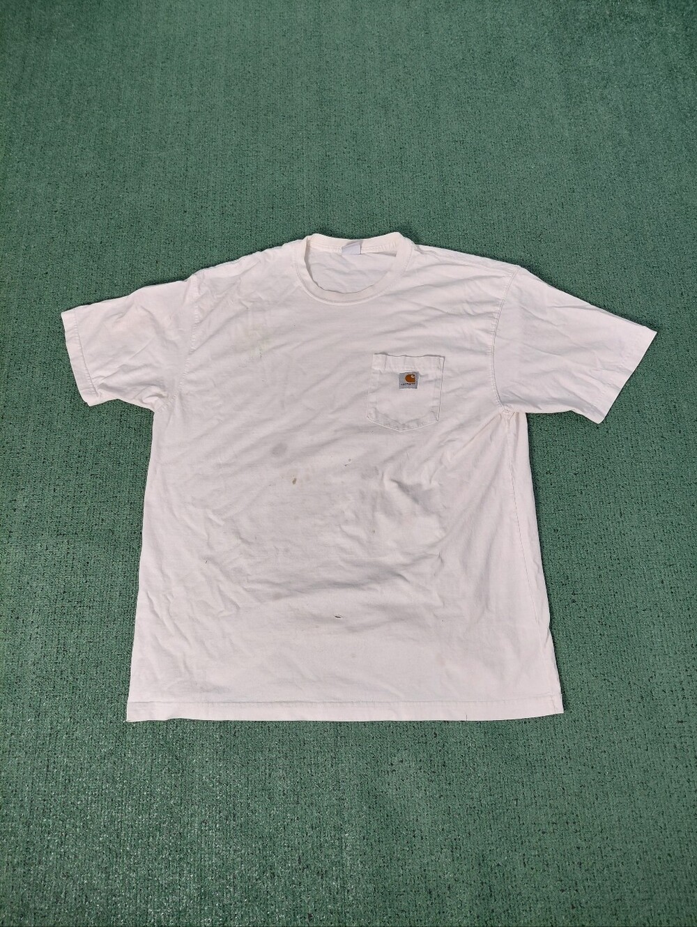 Vintage 1997 Carhartt Logo Pocket 90's White T Shirt Sz XL